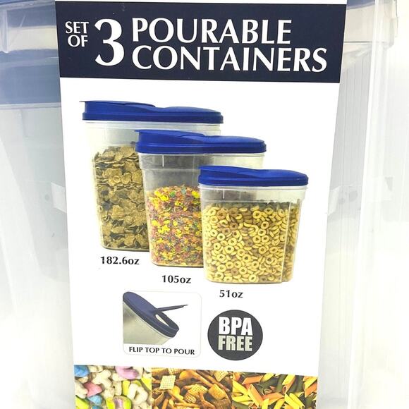 Faberware Set of 3 Pourable Flip Top Containers - Picture 3 of 3